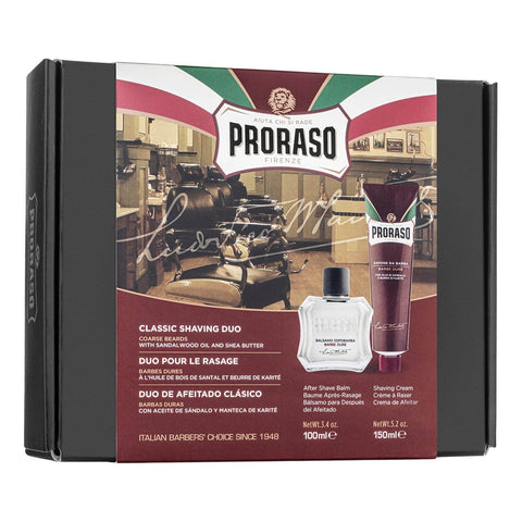 Proraso Duo Pack barberkrem og aftershave balm Gavesett - Barbering Proraso Sandeltre 