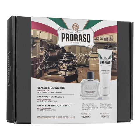 Proraso Duo Pack barberkrem og aftershave balm Gavesett - Barbering Proraso Sensitiv 